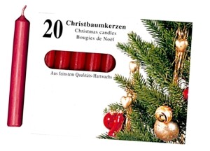 Christbaumkerzen 20 Stück rot