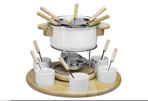 NOUVEL Fondue Set Larissa | 1,0 Liter | Emaille, Stahl